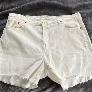 Levi's Cream Denim Cutoff Shorts
